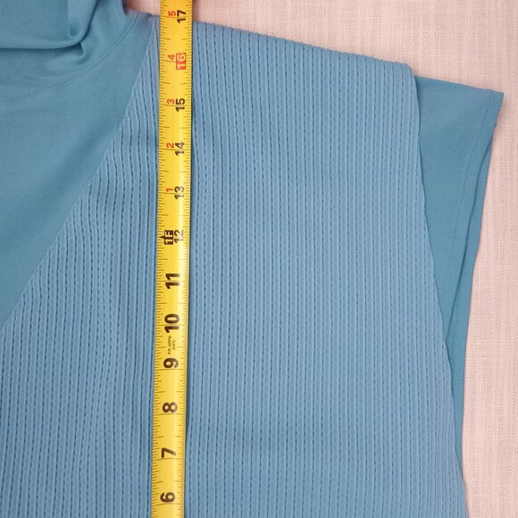 Nike Women's Top Long Sleeve Blue/Cerulean Mock Neck Lux Sporty Stretchy Size L - Picture 8 of 12